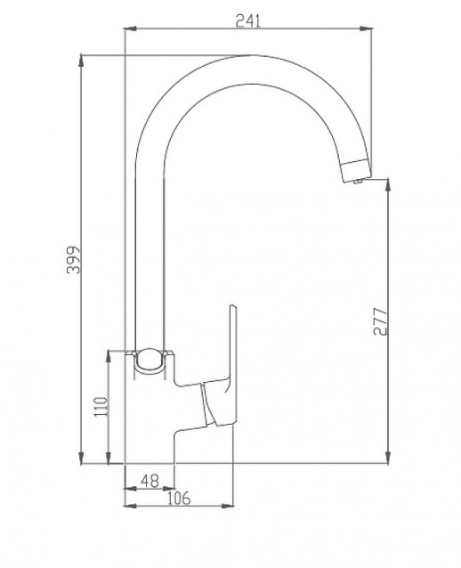 Смеситель для кухни Haiba HB76856 с подключением к фильтру поворотным изливом и аэратором (латунь) хром