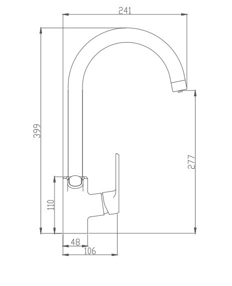 Смеситель для кухни Haiba HB76856 с подключением к фильтру поворотным изливом и аэратором (латунь) хром