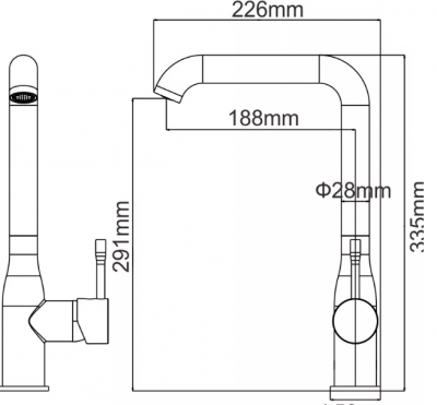Смеситель для кухни Ledeme L4698W, белый