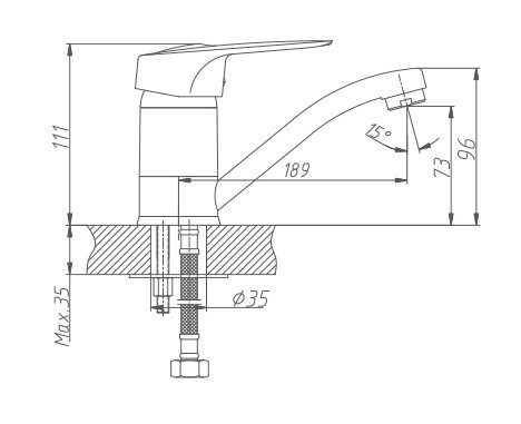 Смеситель для кухни Haiba HB4504 (латунь) хром