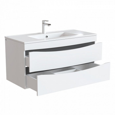 Тумба с раковиной IDDIS Cloud 100 подвесная белая (CLO10W1i95K), дизайн современный