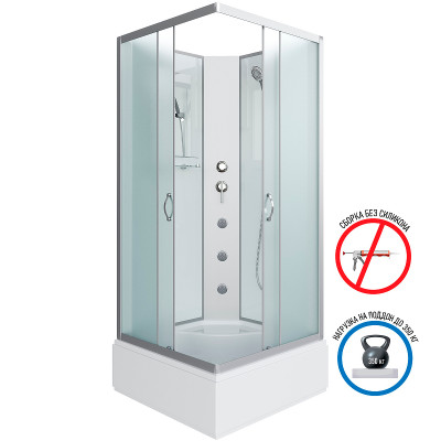 Душевая кабина Niagara Classic 90x90 NG-1108-14BKG с гидромассажем квадратная