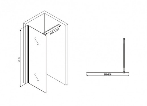 Душевая перегородка ABBER Immer Offen AG61090