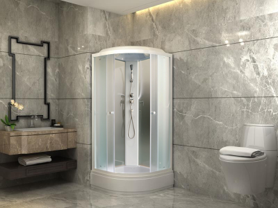 Душевая кабина Parly Tomorrow ETM921 90х90х215см, сектор, белый/жемчужный