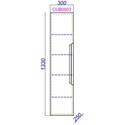 Шкаф-пенал в ванную Aqwella Cube 30 CUB0503W подвесной белый матовый