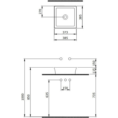 Раковина-чаша Berges Ego SL 38 181060 серая матовая квадратная