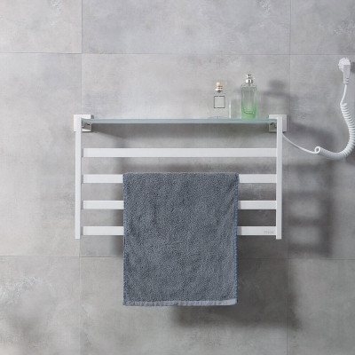 Полотенцесушитель электрический Black&White Universe N-333W 58х35 333WN с полкой белый лесенка