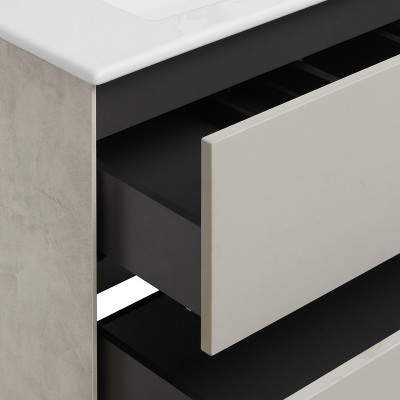 Тумба под раковину Aquaton Сохо 60 1A258001AJ9A0 подвесная слэйт галька серая