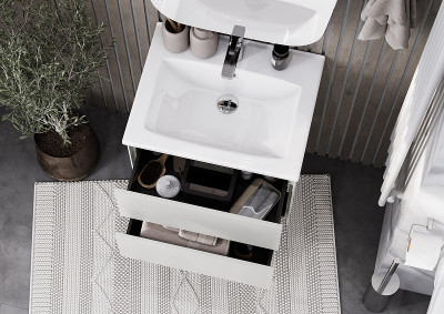 Тумба под раковину Aquaton Сохо 60 1A258001AJ9A0 подвесная слэйт галька серая