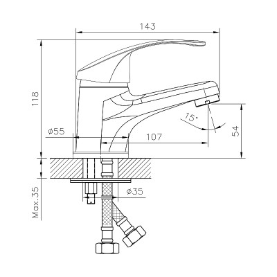 Смеситель для раковины Decoroom DR71011 хром однорычажный