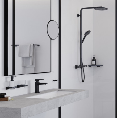 Крючок для халатов и полотенец двойной Hansgrohe AddStoris 41755670 (черный матовый)