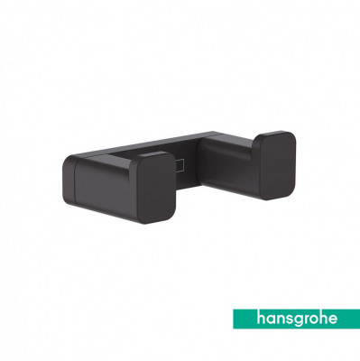 Крючок для халатов и полотенец двойной Hansgrohe AddStoris 41755670 (черный матовый)