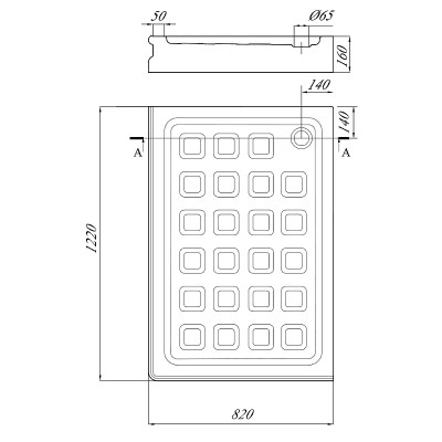 Душевой поддон из стеклокомпозита Migliore 122х82 SX 26996 белый золото