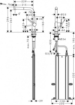 Смеситель для кухни Hansgrohe Talis M54 72809000 (хром)