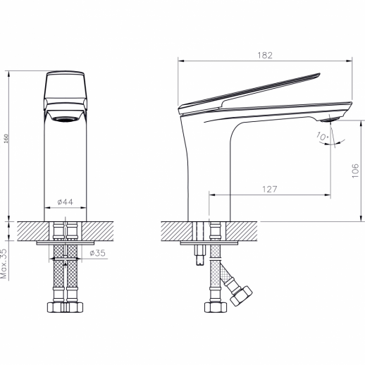 Смеситель для раковины RUSH Bering (BE5535-11)