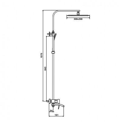 Душевая стойка со смесителем Gappo G07-6 черный (G2407-6)