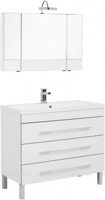Комплект мебели для ванной Aquanet Верона NEW 100 белый напольный 3 ящика (00230322)