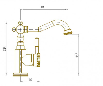 Смеситель одноручковый на раковину Bronze de Luxe WINDSOR (21788)