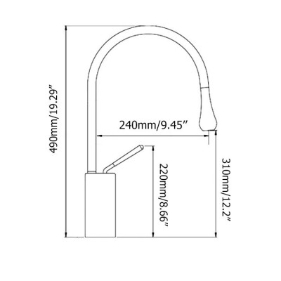 Смеситель для раковины BRONZE DE LUXE Scandi высокий черный (9015B)