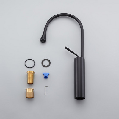 Смеситель для раковины BRONZE DE LUXE Scandi высокий черный (9015B)