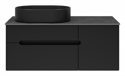 Тумба под раковину Misty Роял 100 подвесная черная (П-Роя-01100-021П2Я)