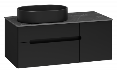 Тумба под раковину Misty Роял 100 подвесная черная (П-Роя-01100-021П2Я)