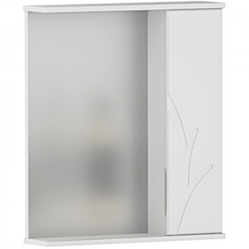 Зеркало со шкафом в ванную Volna Adel 60 R zsADEL60.R-01 с подсветкой белое прямоугольное