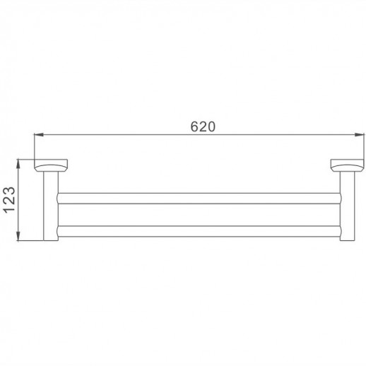 Полотенцедержатель Haiba HB1609 двойной (металл) хром