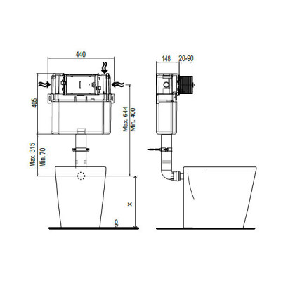 Migliore Expert bac 20458 бачок скрытой установки, для напольного унитаза