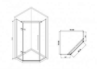 Душевой уголок ABBER Ewiges Wasser AG05080