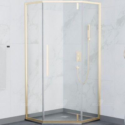 Душевой уголок RGW Stilvoll SV-81G 100х100 32328100-16 прозрачный профиль золото призма