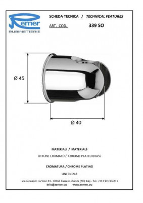Кронштейн Remer RR 339 SO для душа, хром