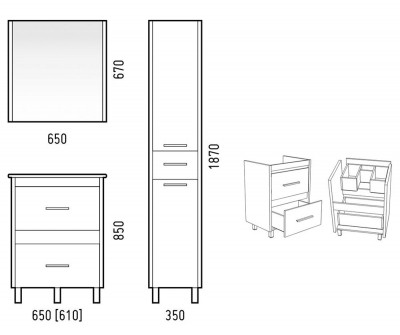 Тумба под раковину Corozo Верона 65 SD-00000346 Антик белая