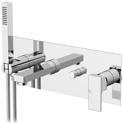 Смеситель для ванны Gattoni Kubik 2505/25C0 хром встраиваемый