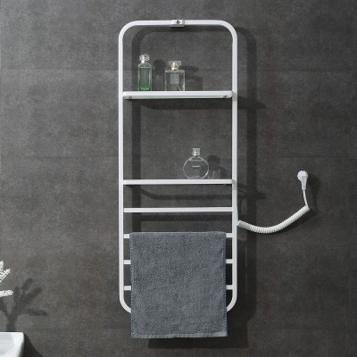 Полотенцесушитель электрический Black&White Universe N-337W 40х101 337WN с полкой белый лесенка