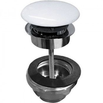 Донный клапан для раковинын Kerasan Nolita 923301 click-clack белый глянцевый