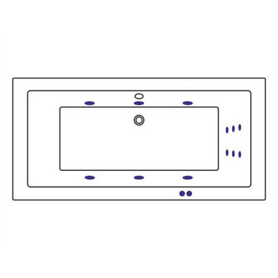 Ванна прямоугольная с гидромассажем WHITECROSS Savia Duo 170x80 "LINE" золото (0103.170080.100.LINE.GL)