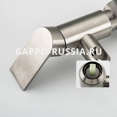 Смеситель с гигиеническим душем Gappo настенный однорычажный сатин (G7299-20)