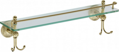 Полка в ванную прямая (стеклянная) 60 см S-005891B Savol латунь золото