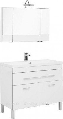 Комплект мебели для ванной Aquanet Верона NEW 100 белый напольный 1 ящик 2 дверцы (00230320)
