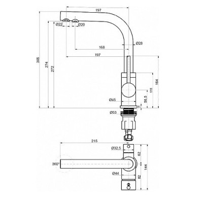Paulmark Essen Es213011-308 смеситель для кухни под фильтр, черный
