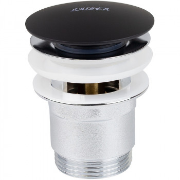Донный клапан Kaiser 8040-9 click-clack черный матовый для раковины