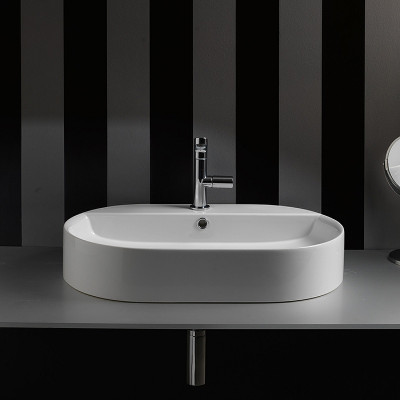 Раковина накладная Kerasan Ciotola 65 028501*1 белая овальная