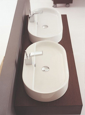 Раковина накладная Kerasan Ciotola 65 028501*1 белая овальная