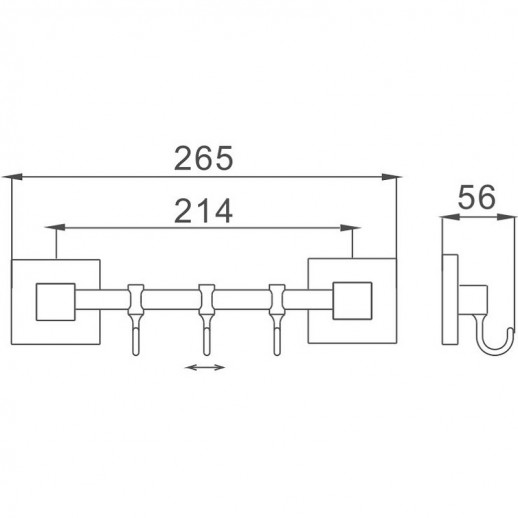 Вешалка для полотенец Haiba HB8615-3 (металл) хром