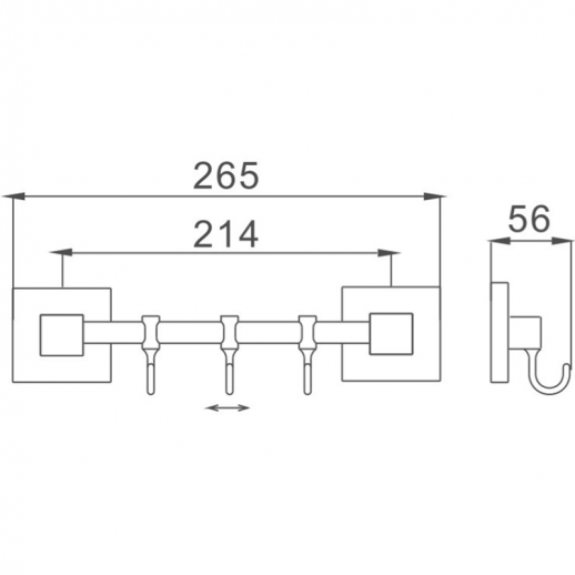 Вешалка для полотенец Haiba HB8615-3 (металл) хром