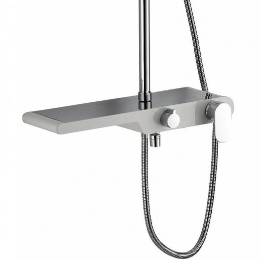 Душевая система Haiba HB2421 с полочкой (латунь пластик) белый, хром