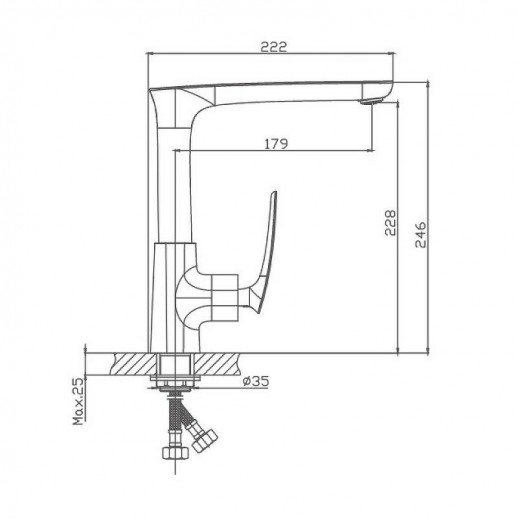 Смеситель для кухни Haiba HB71616 (латунь) хром