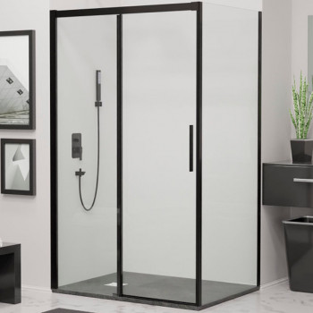 Душевой уголок RGW Leipzig LE-41B 100х80 34124180-014 прозрачный профиль черный прямоугольный