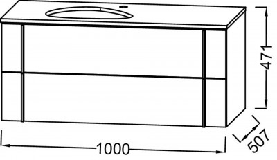 Тумба для комплекта 100 см Jacob Delafon Nouvelle Vague EB3040-G91, блестящий аквамарин